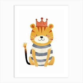 Little Siberian Tiger 2 Wearing A Crown Art Print