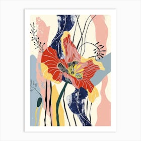 Colourful Flower Illustration Poppy 3 Art Print