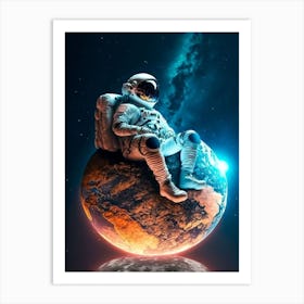 Astronaut In Space Art Print