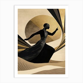 Woman In The Desert Art Print