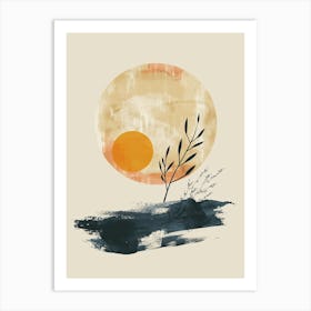 Retro Twilight Mid Century Style Art Print