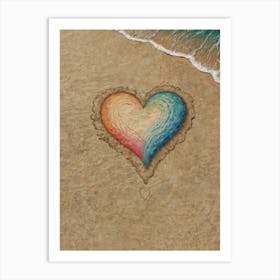 Heart In The Sand 2 Art Print