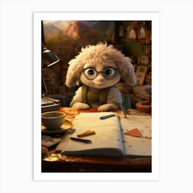 Adorable Lamb's Learning Adventure Print Art Print