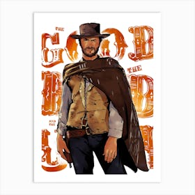 Clint Eastwood Western Art Print