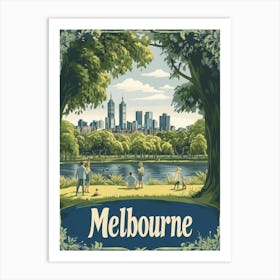 Aihrgdesign A Classic 1960s Travel Poster For Melbourne 3 Art Print