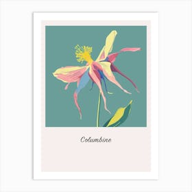 Columbine 2 Square Flower Illustration Poster Art Print