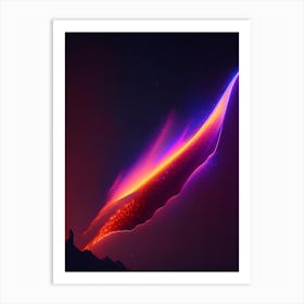 Comet Tail Neon Nights Space Art Print