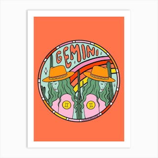 Gemini Cowgirl Art Print