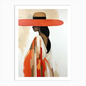 Woman In A Red Hat| | Boho print Art Print