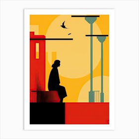 Brighton Beach, England, Bold Outlines 2 Art Print