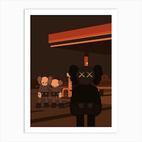 Kawaii Gas Station Art Print