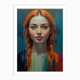 Girl With Red Hair Art Print