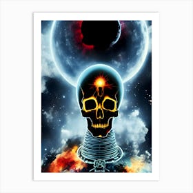 Skull In Space Art Print