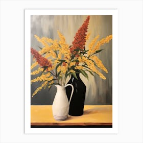 Bouquet Of Goldenrod Flowers, Autumn Fall Florals Painting 0 Art Print