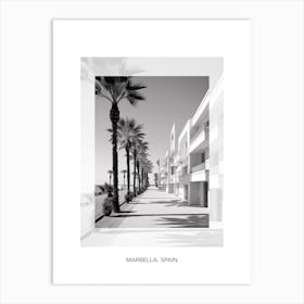 Poster Of Marbella, Spain, Black And White Old Photo 2 Art Print