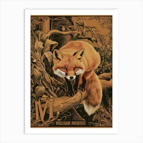 William Morris fox in forest Art Print