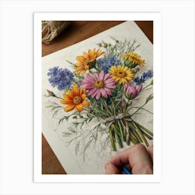 Bouquet Of Flowers Art Print