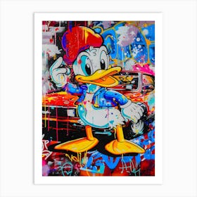 Donald Duck pop art graffiti 3 Art Print