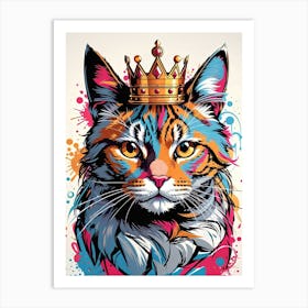 cat wearing a crown Art Print