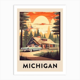 Vintage Travel Poster Michigan Art Print