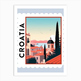 Croatia 2 Travel Stamp Poster Art Print