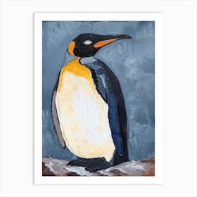 King Penguin Stewart Island Ulva Island Colour Block Painting 4 Art Print