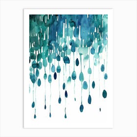 Blue Watercolor Painting 6 Art Print