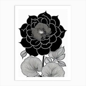 Black And White Flower 2 Art Print