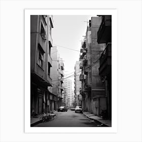 Beirut, Lebanon, Mediterranean Black And White Photography Analogue 1 Art Print