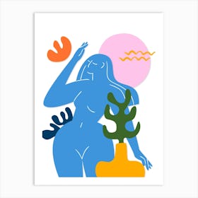 Woman in the Garden Matisse Style Art Print