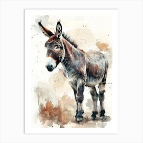 Donkey Watercolor Painting Art Print