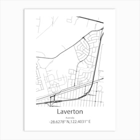 Laverton,Australia Minimalist Map Art Print