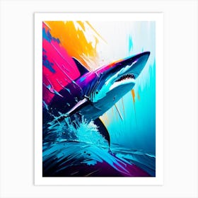 Shark Waterscape Bright Abstract 1 Art Print