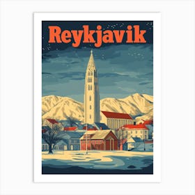 Aihrgdesign A Vintage Travel Poster Of Reykjavik 2 Art Print