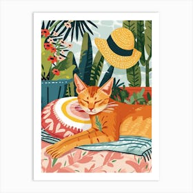 Abyssinian Cat Storybook Illustration 4 Art Print