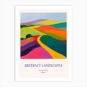 Colourful Abstract The South Downs England 1 Poster Blue Art Print