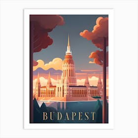 Budapest Hungary Retro Travel Art Print