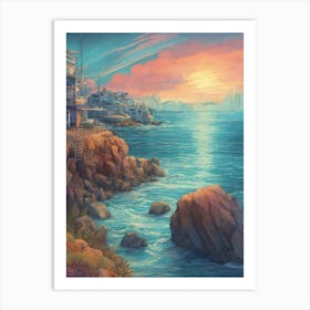 Sunset At The Beach 3 Art Print