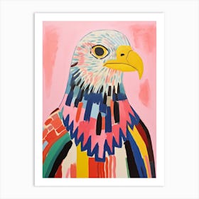 Pink Scandi Bald Eagle 4 Art Print