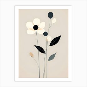 Design A Minimalist Artwork With Simple Stylized Flowers And Clean Lines Use A Limited Color Palet 3 1 Art Print