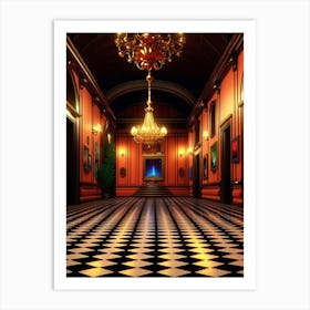 Room With A Chandelier Art Print