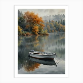 Boat On The Lake 1 Art Print