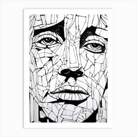 Geometric Cracked Face 1 Art Print