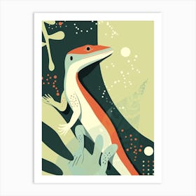 Skinks Lizard Abstract Modern Illustration 4 Art Print