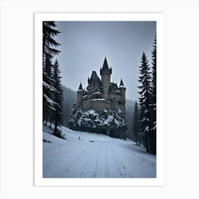 Castle In The Woods The Veil of the Haunted Castle Art Print