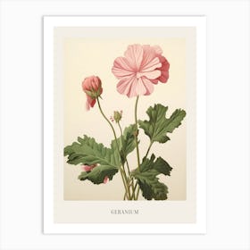 Floral Illustration Geranium 2 Poster Art Print