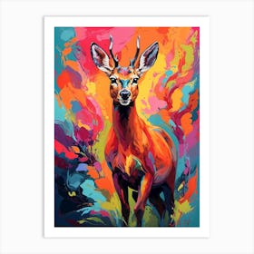 Vivid Roe Deer Art Print