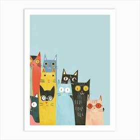 Group Of Cats 5 Art Print