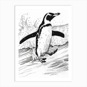 King Penguin Hauling Out Of The Water 1 Art Print