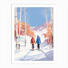 Aspen Snowmass   Colorado Usa, Ski Resort Illustration 3 Art Print